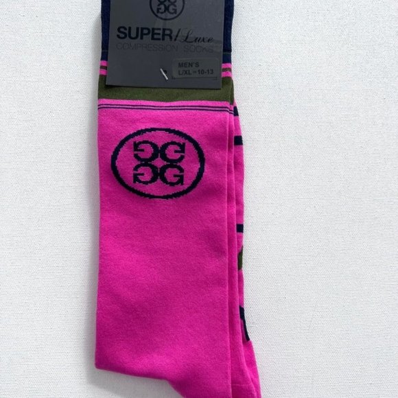 G/FORE Crew Socks Raspberry Navy ( L/XL ) - Picture 2 of 4